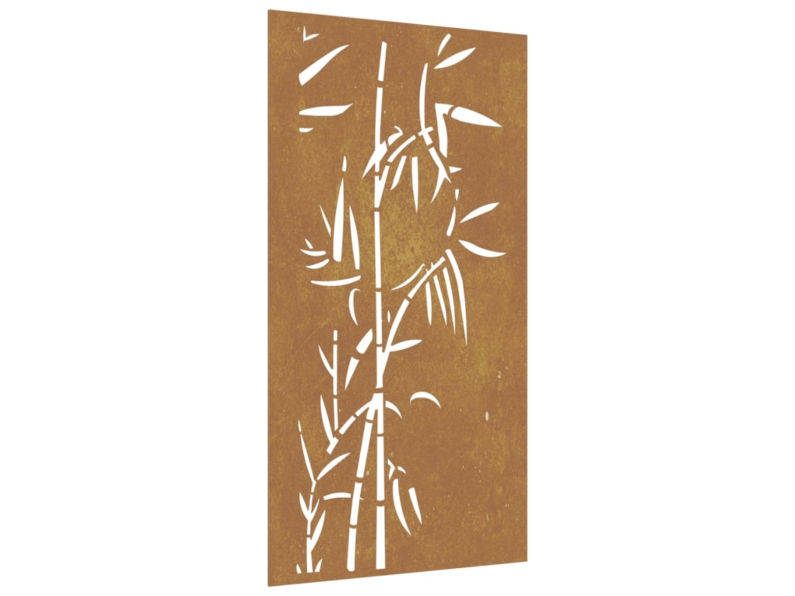 Adorno de pared de jardín VIDAXL acero corten diseño bambú (105x55 cm)