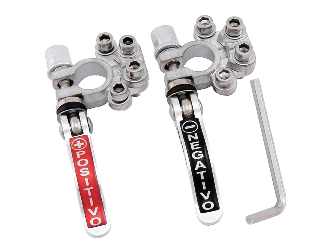 Abrazaderas Para Terminales De Batería De Coche Con Conectores Rápidos Y Llave Hexagonal Positiva/negativa.