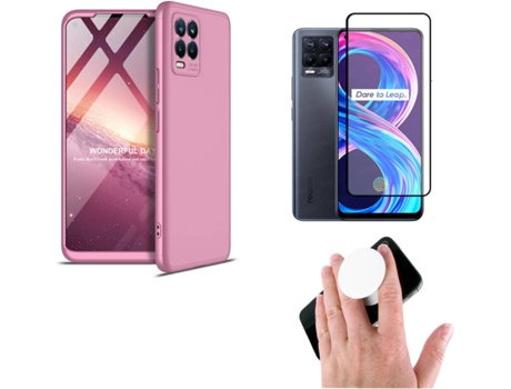 Carcasa, Protector y Popsocket Realme 8 4G Slim armor 360º Rosa