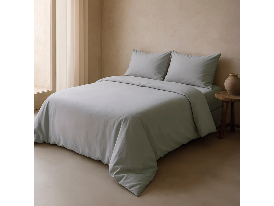 Funda Nórdica Lisa Gris Pálido Cama 180