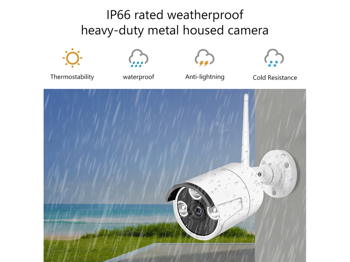Cámara De Seguridad Ip 3.0mp Con Detección De Movimiento, Visión Nocturna, Impermeable Y Fácil Instalación Para Hogar