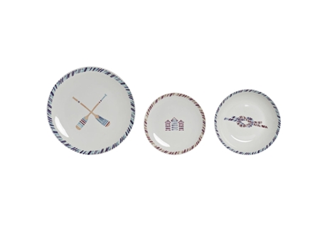 Set De Vajilla Dkd Home Decor Marino Porcelana (18 Pcs)