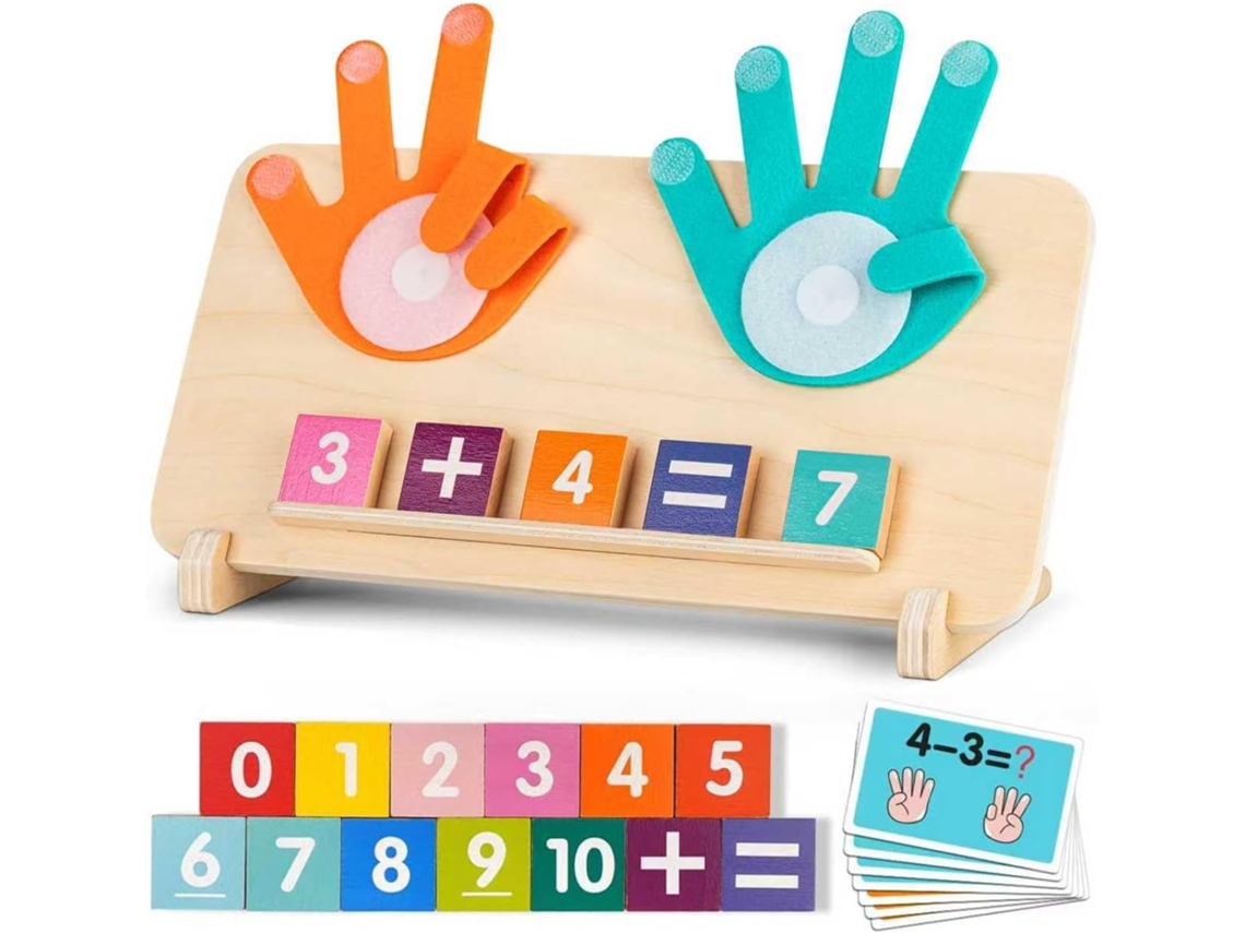 Tablero de madera para aprender matemáticas, juguete educativo Montessori para niños de 3 a 5 años GERTIZ
