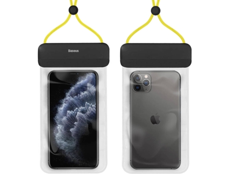 Funda Universal BASEUS Impermeable IPX8 de Playa con Collar Amarillo