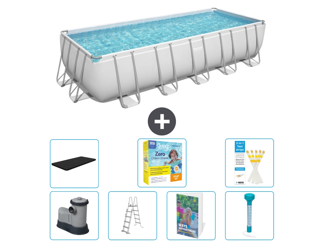 Bestway Piscina Bestway Power Steel Retangular - 640x274x132 Cm - 8-peças S532