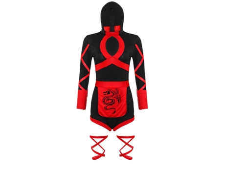 Disfraz de samurái femenina Disfraz de dragón Ninja Conjunto de disfraz de cosplay XL
