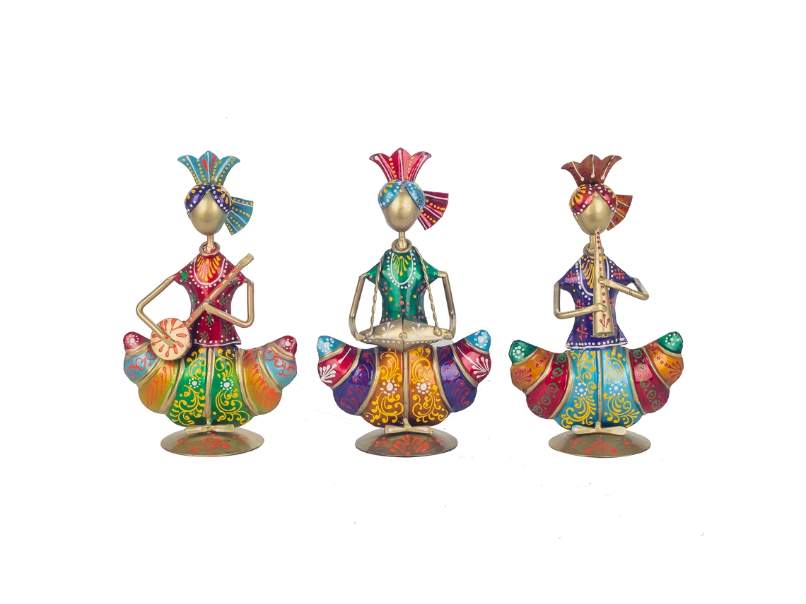 ORIGEN Home Decor Figura 3U Africanas Y Elefantes Naranja 22x13x9cm BY SIGRIS
