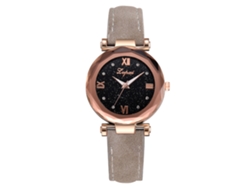 Reloj De Pulsera De Cuarzo Para Mujer Con Correa De Piel Sintética Y Cristales (gris)
