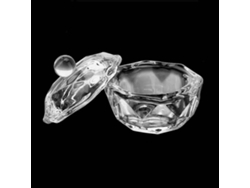 Recipiente de cristal con tapa para líquidos y polvo acrílico, herramienta para manicura y cuidado de uñas.