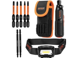 Destornillador compacto Dnipro-m Mini de 3,6 V con puntas y linterna LED recargable de 300 lm.