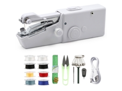 Máquina de coser eléctrica portátil adecuada para principiantes y aficionados al bricolaje, color blanco Siurn
