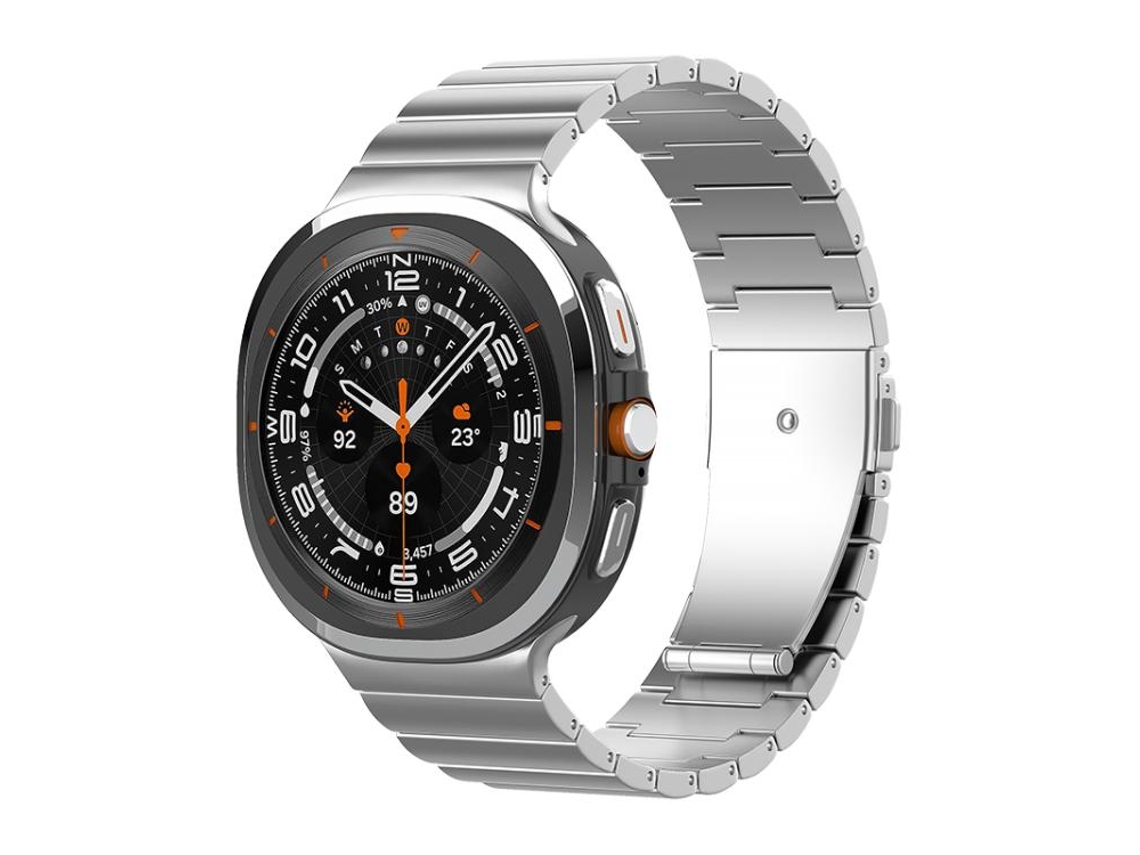 Bracelete Para Samsung Galaxy Watch 8 / 8 Classic - Titânio Puro Com Fivela Plana E Contas Únicas - Prata