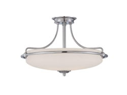 Flush Mount QUOIZEL (QZ-Griffin-SFM-an) Griffin Metal, vidrio grabado E27 4 Bulbos