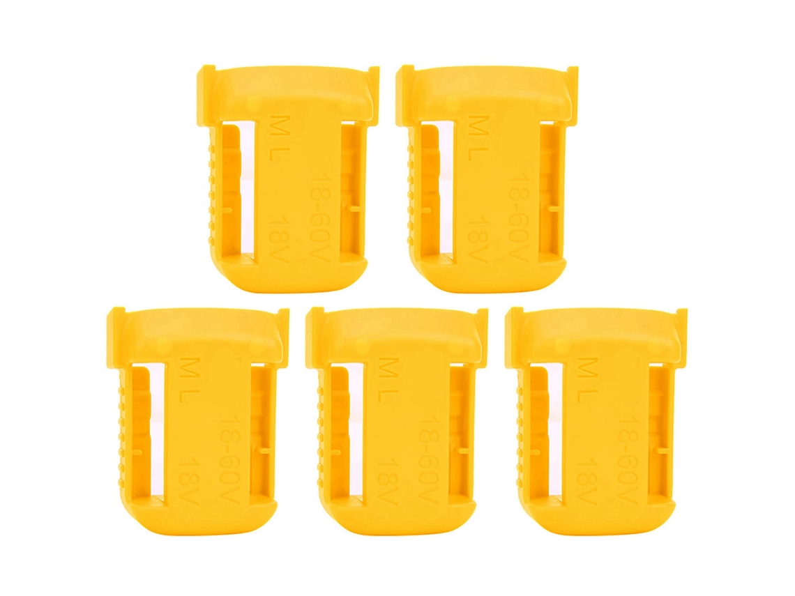 5 Piezas Estante De Almacenamiento Para Baterías De Litio Con Correa Y Ranura Para Milwaukee M18 18v Amarillo