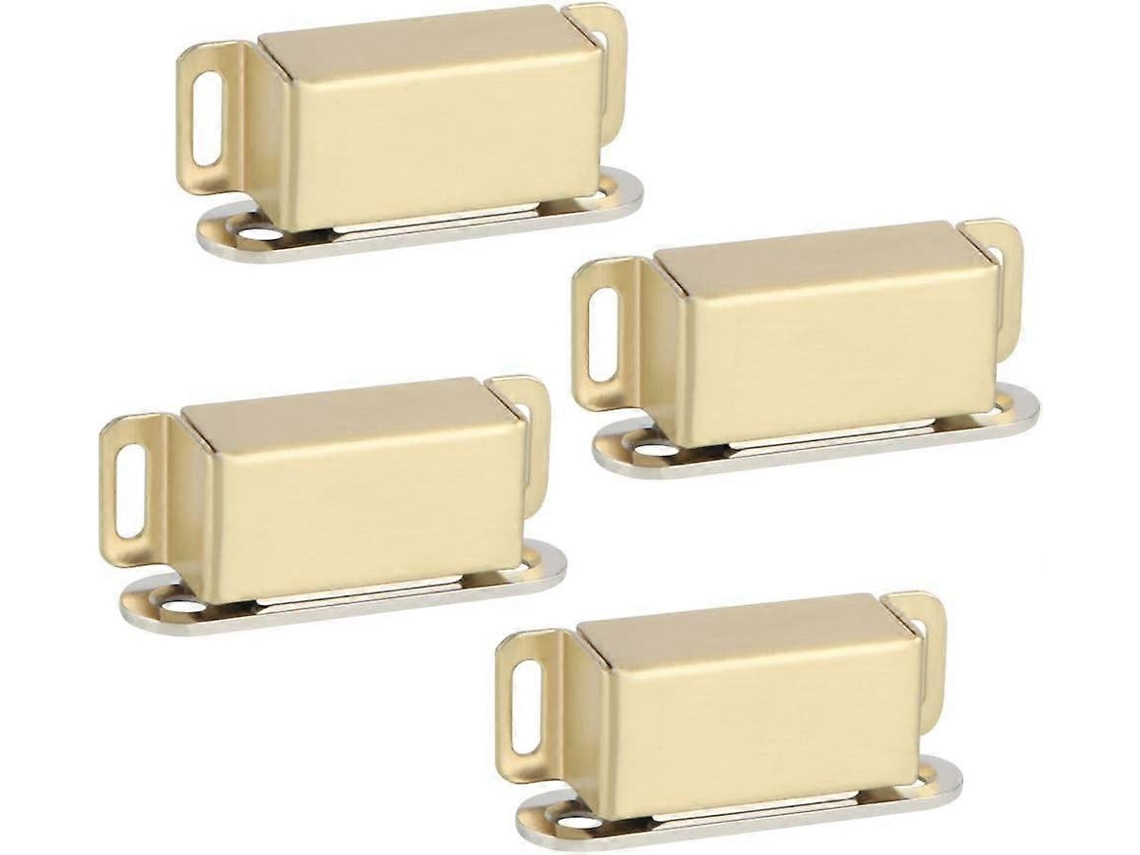 Pestillo Magnético Para Puertas De Armarios Y Cajones, Acero Inoxidable Con Terminado Dorado, 4 Piezas, Ecat001g-4p-fr