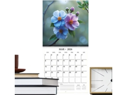 Calendario De Pared Floral, Mensual 2026, Diseño De Fecha De 12" Con Páginas, Organizador De Grande