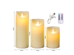 Luces de velas sin flamontes recargables de 3 unids, velas LED ligeras velas parpadeantes suaves con control remoto de temporizador para la decoración del hogar | Velas SLD