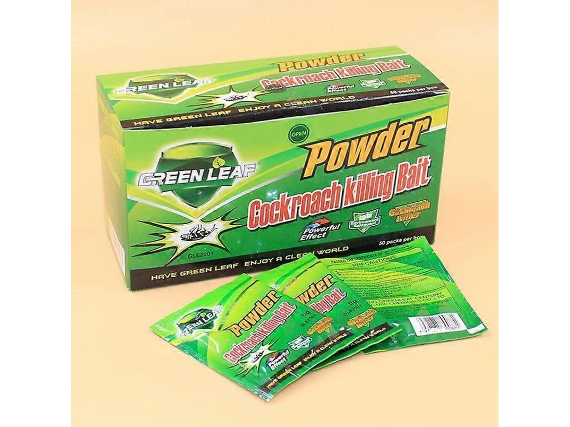 Cebo Verde En Polvo Para Cucarachas. Este Cebo Mata Cucarachas Y Elimina Eficazmente Los Pesticidas (50 Paquetes Por Caja).