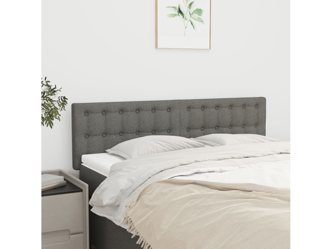Cabeceros 2 unidades tela gris oscuro 72x5x78/88 cm