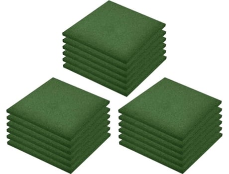 Losas de Goma Protección VIDAXL (Verde - 50 x 50 cm - Caucho)