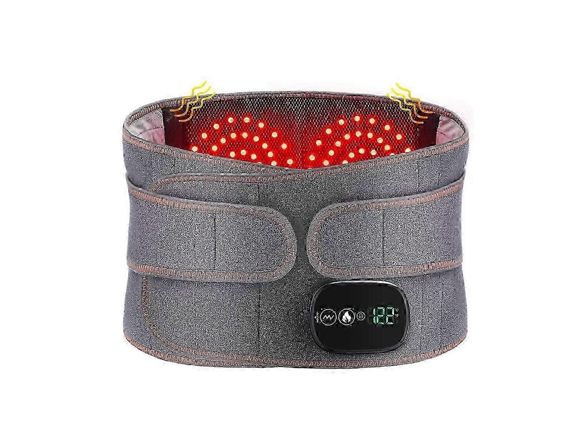 Cinturón de masaje térmico recargable con compresa caliente y controlador de terapia de luz roja GOKOCO