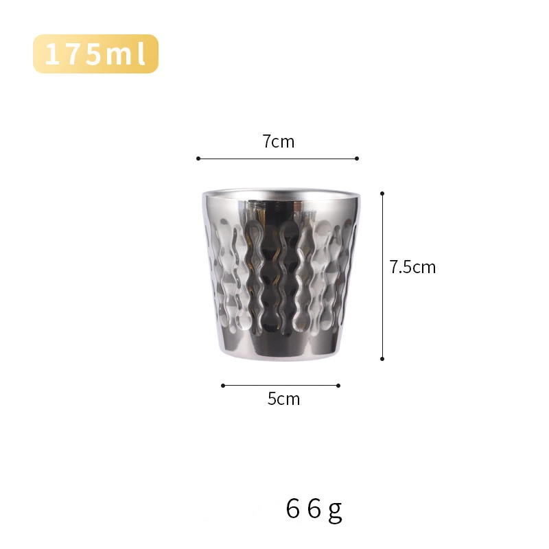 Caneca De Café Com Isolamento De Parede Dupla (prateada, 175 Ml), Em Aço Inoxidável 304, Ideal Para Cerveja.