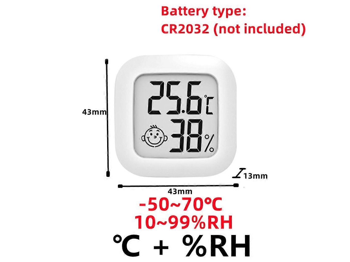Mini termómetro e higrómetro digital LCD con sensor para medir la temperatura y la humedad en interiores y estación meteorológica. Nostalgia88