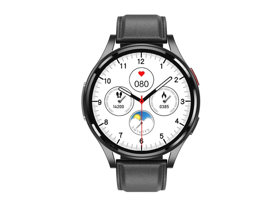 Reloj inteligente con llamadas Bluetooth, reproducción de música, notificaciones y monitorización de ECG, color negro. Bestvite