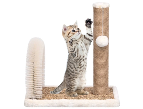 vidaXL Árbol para gatos con cepillo de aseo y poste rascador