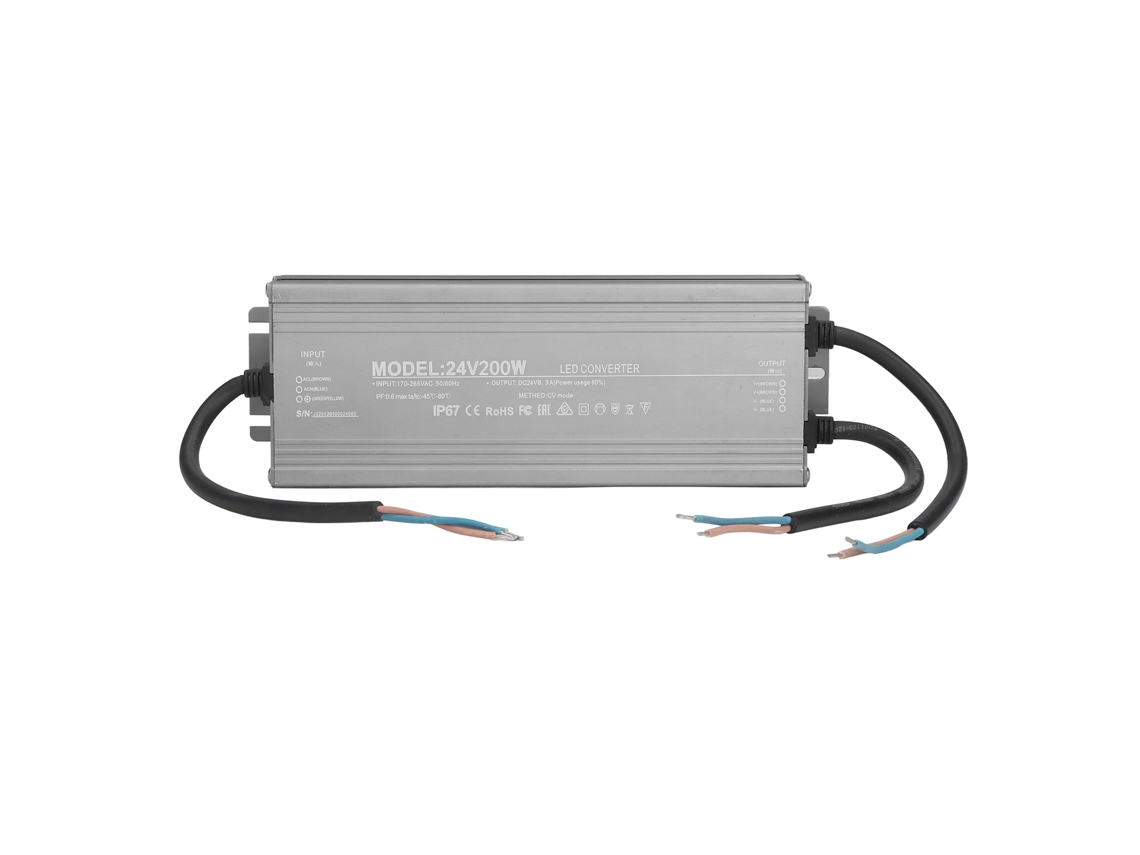 Fuente De Alimentación Impermeable Ip67 200w 24v 8.3a Transformador Led Driver Ac170-265v