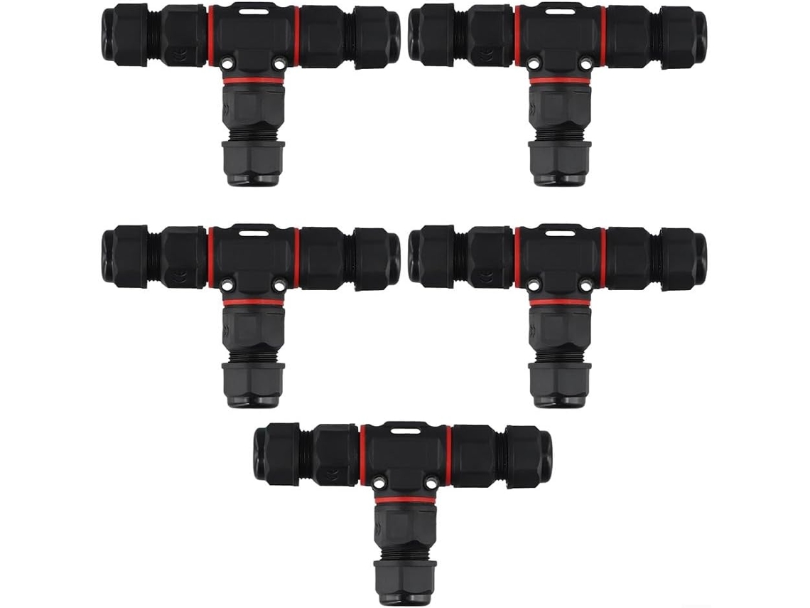 5 3 Ip68 8 12 Paquete De Conectores De Cable Para Exteriores Impermeables En Forma De T