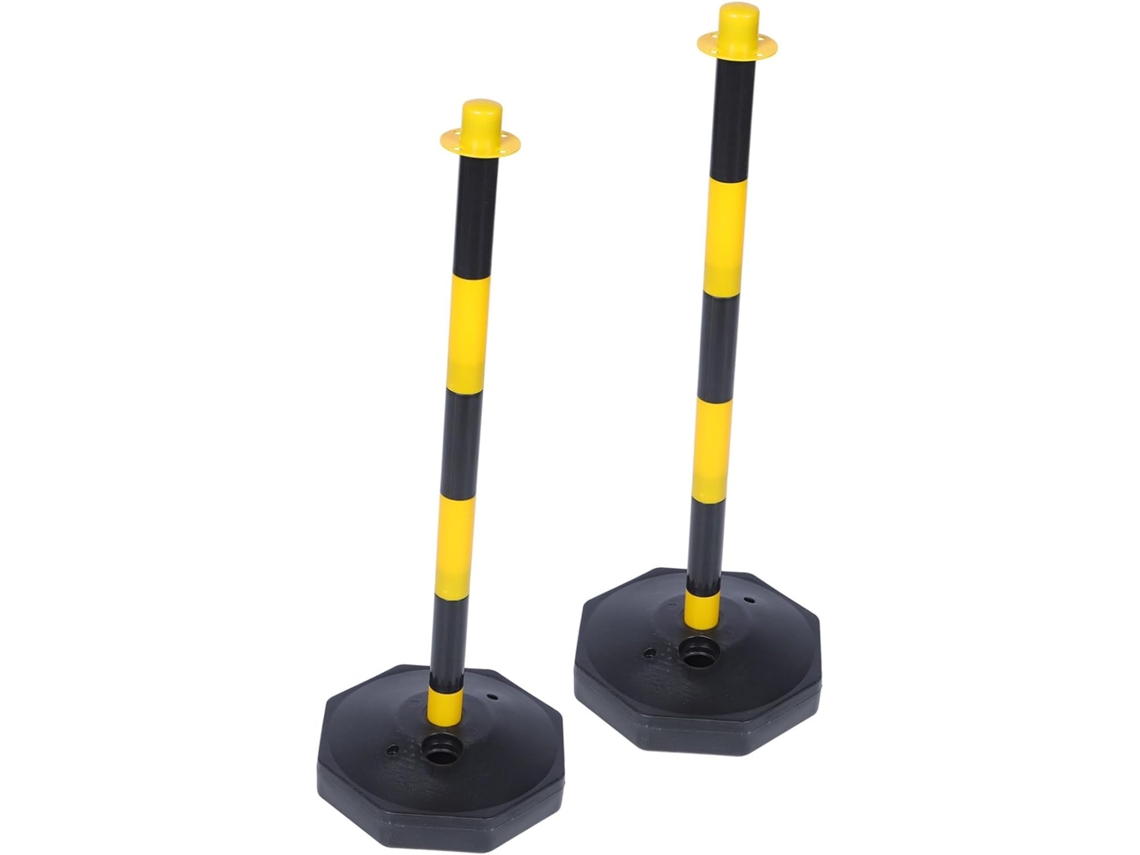 Señales rellenables con agua, 2 unidades, amarillo y negro, 70 cm, plástico resistente. SFUSHOS