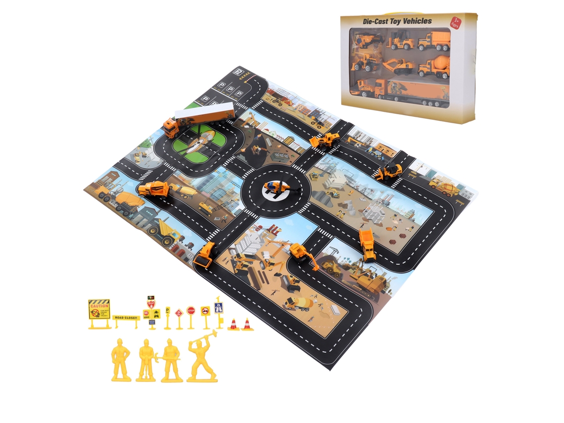 Juego De Juguetes De Vehículos De Construcción Simulados Para Niños De 3 Años En Adelante.