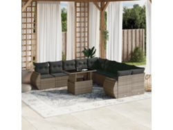 Conjunto de sofás de jardín de 11 piezas DKD Home Decor con cojines de mimbre gris