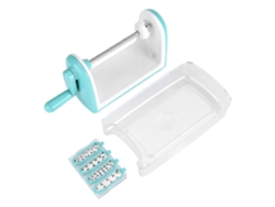 Cortador y rallador manual multifuncional para frutas y verduras con 5 cuchillas de acero inoxidable.