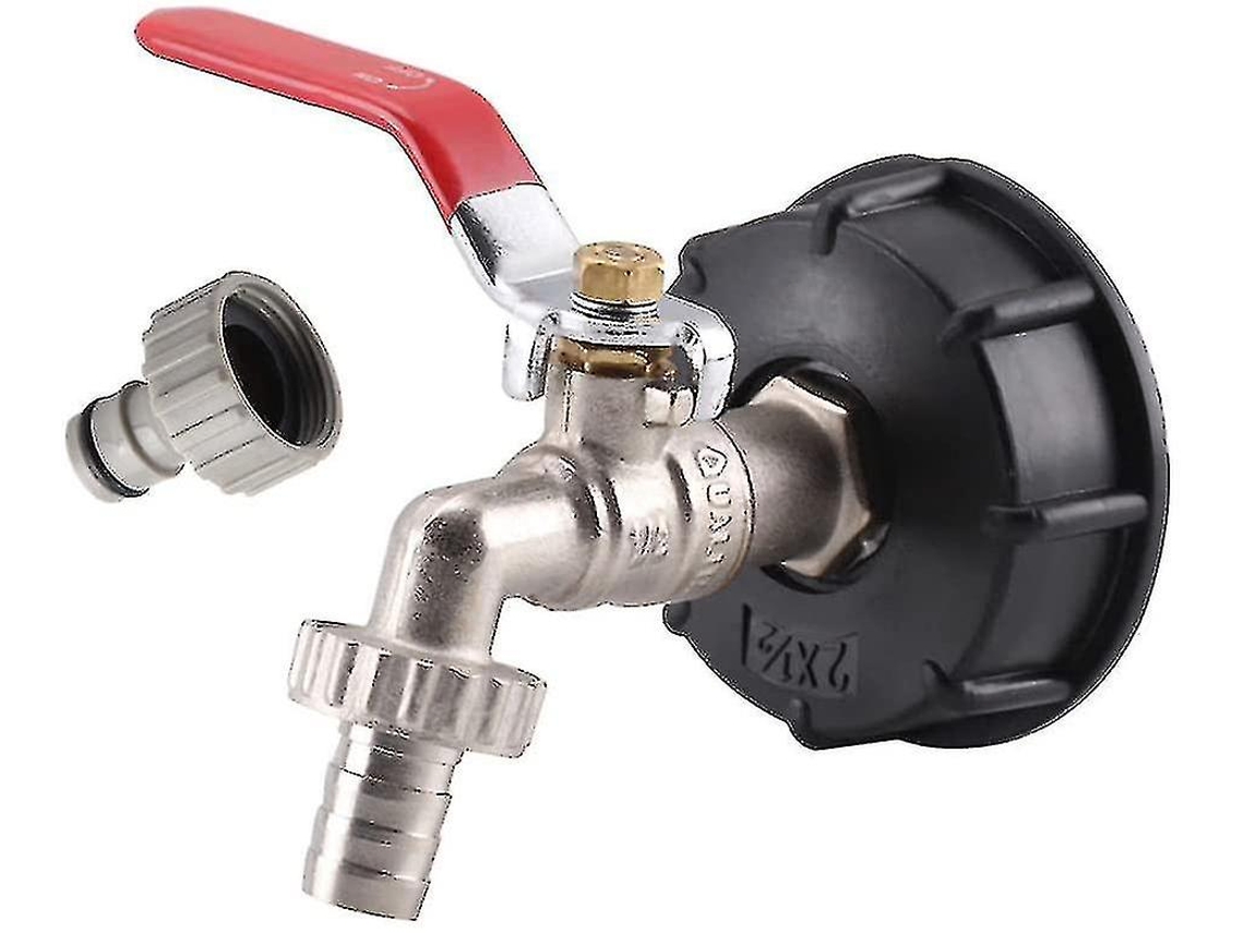 Adaptador De Tanque Ibc 1000l S60x6 A Grifo De Jardín De Latón 1/2" Para Contenedores Uk, Eu, Us, Material Premium