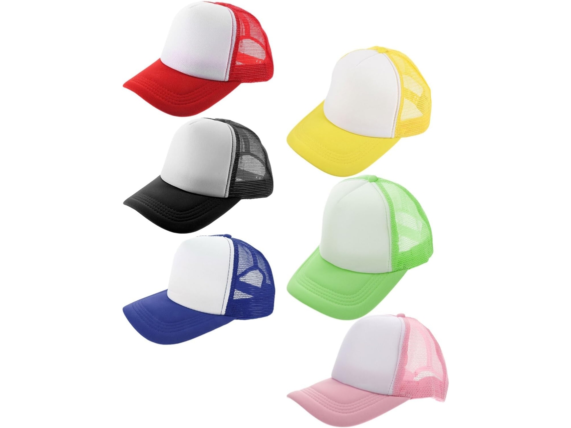 Juego De 6 Gorras De Camionero De Malla De Poliéster, Ligeras Y Ajustables.