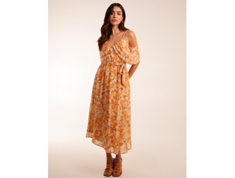 Vestido de Mujer BLUE VANILLA Cold Detail Midi Naranja (16)