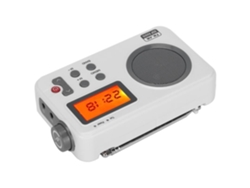 HURRISE Radio Portátil LCD AM FM Subwoofer Hifi Reloj Retroiluminado con Pantalla de Frecuencia