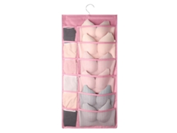 JEIIBRZUI Saco de Armazenamento Tipo Suspenso ZEAICOS Tecido Rosa (41x14.5x3.5cm)
