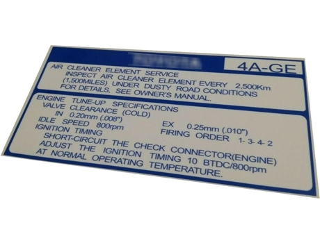 Adhesivo Motor 4A-GE - Compatible con 4AGE AE86 - Adhesivos de Reproducción CULTDECOR