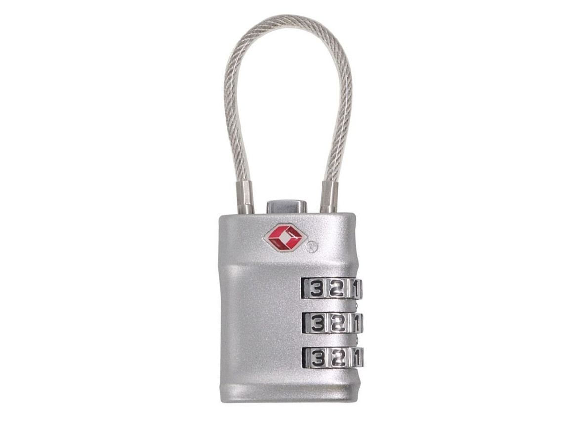 Candado para equipaje impermeable (plateado), candado de combinación inteligente, candado con cable de acero
