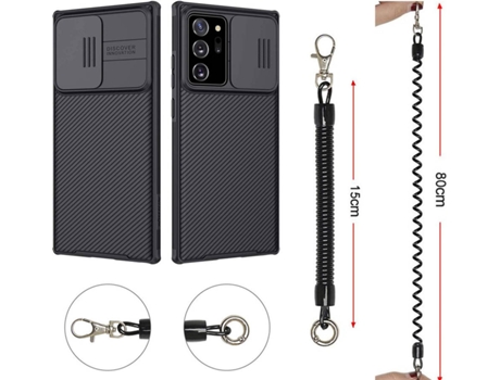 Funda Samsung Note 20 Ultra Camshield Con Cordón Antirrobo Negro