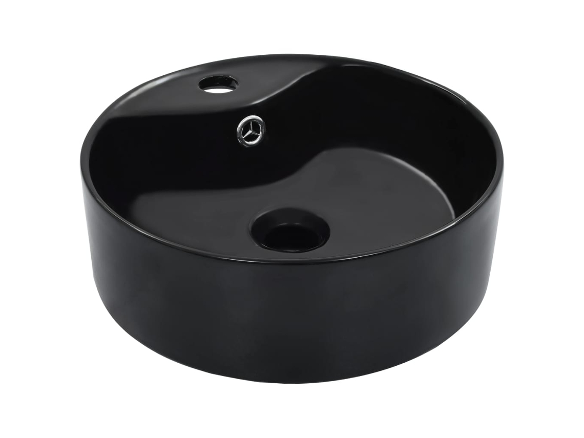 Lavabo con rebosadero 36x13 cm Cerámica Negro DKD HOME DECOR