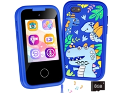 YUYSAN Cámara para teléfono móvil para niños con Pantalla táctil de 2,8 Pulgadas para Tomar Fotos, vídeos y Juegos Dinosaurio Azul8GB SD