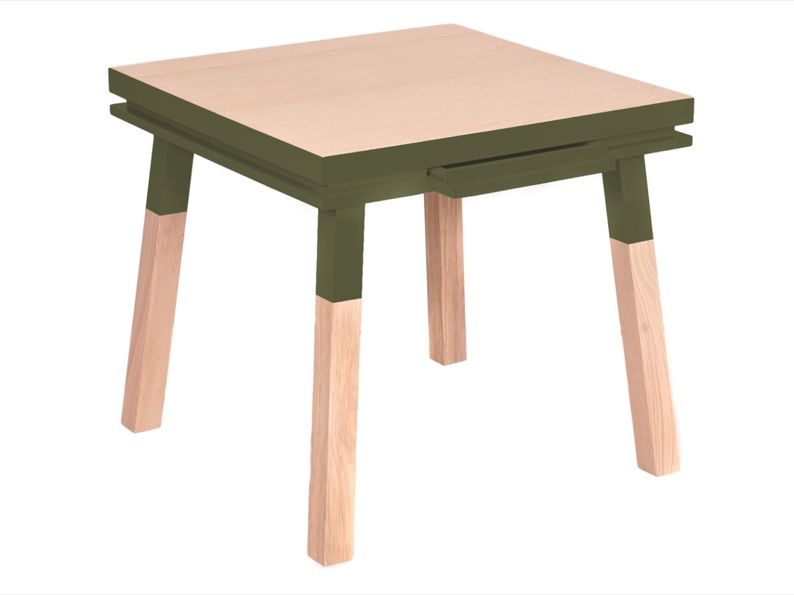 Escritorio Cadruado de Madera Maciza Con 1 Cajón 100 cm