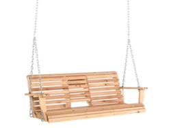 Banco Suspenso Madeira Mesa Dobrável 200kg 150x75x53 Natural