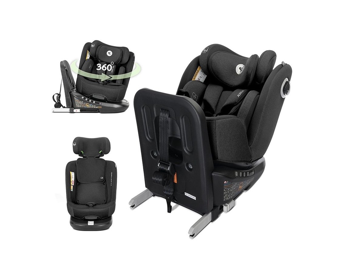 Silla de coche Auriga negra, talla I, con sistema Isofix y barra antirrebote de Lorelli. (40 x 150 cm)