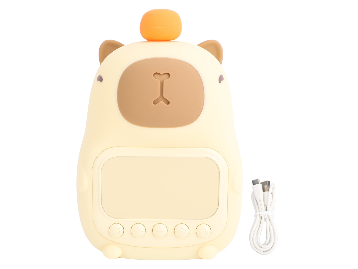 Lindo Reloj Despertador Con Luz Nocturna De Capibara Para Niños Con Iluminación Ajustable.