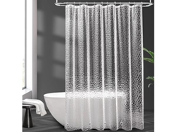 Cortina de ducha transparente de 180x200cm con 5 imanes, impermeable.